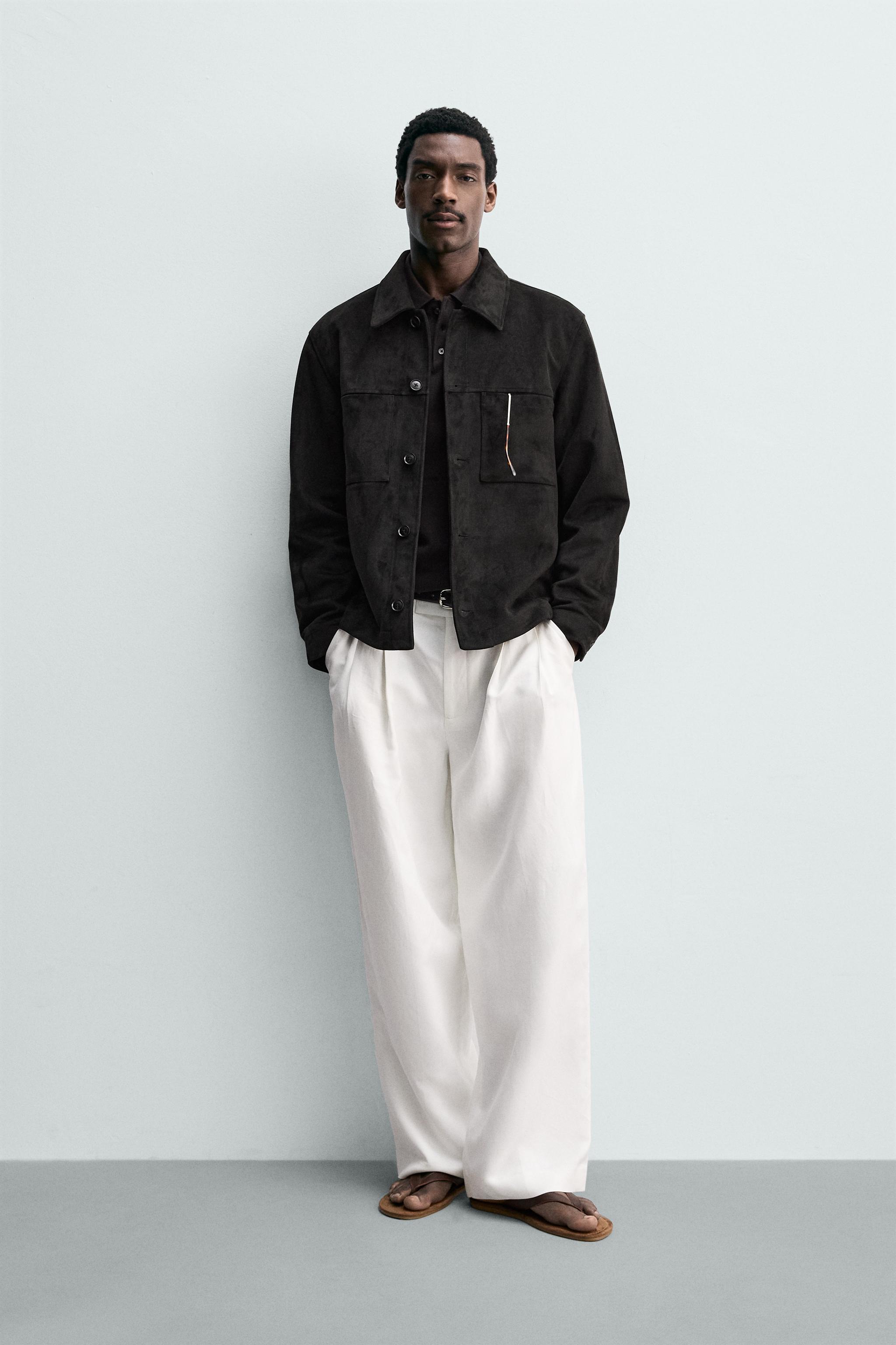 FAUX SUEDE REGULAR FIT OVERSHIRT